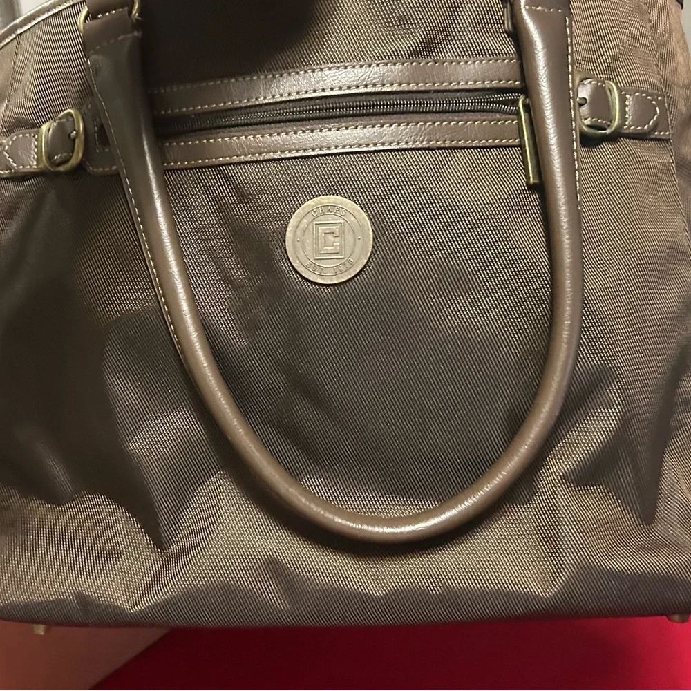 Bag CHAPS Black and Brown Briefcase/Tote NEW! No flaws excellent shape! Vinyl